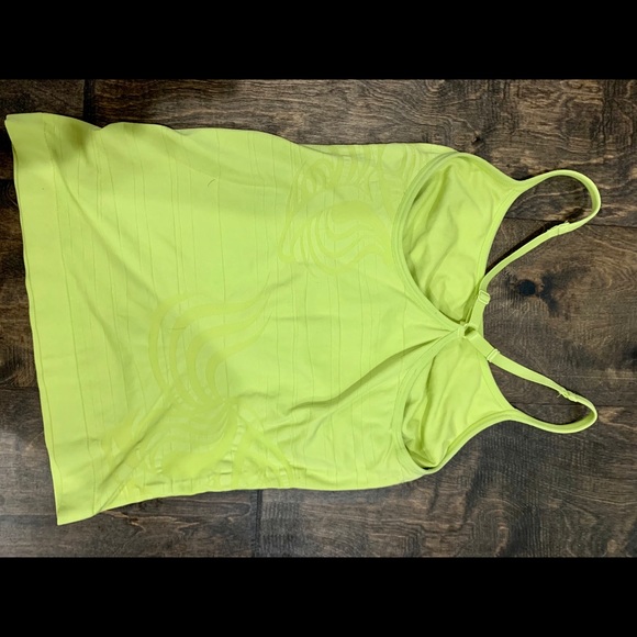 Small lime green Champion tank with bra - Picture 3 of 5